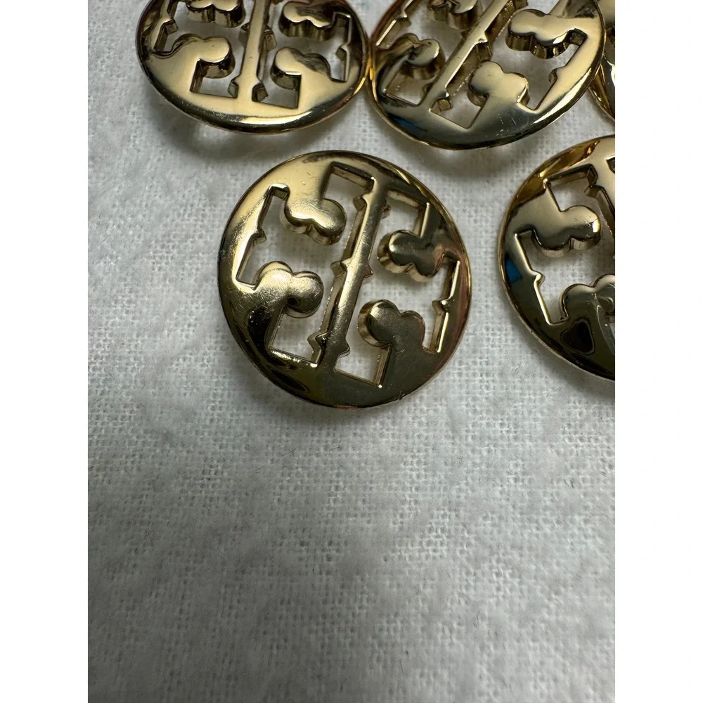Tory Burch Buttons Women Gold Logo Cutout Replacement Set of 5 Shank